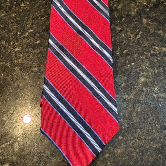 Brooks Brothers Men's Red & Blue Striped Silk Tie Classic 57"-60" - Picture 1 of 4